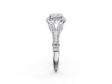 White gold Cushion Halo Split Shank Diamond Ring with Prong Setting_20