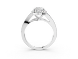 White gold Cushion Halo Split Shank Diamond Ring with Prong Setting_21
