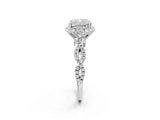 White gold Cushion Halo Twist Band Solitaire Ring with Six-Prong Setting_34