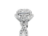 White gold Cushion Halo Twist Band Solitaire Ring with Six-Prong Setting_37