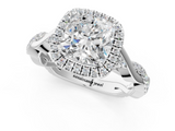 White gold Cushion Halo Twist Band Solitaire Ring_19