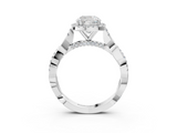 White gold Cushion Halo Twist Band Solitaire Ring_21