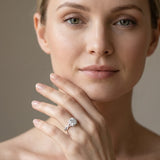 14K White Gold Halo Twist Band with Four-Prong Setting