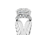 White gold Cushion Halo Twisted Band Four-Prong Ring_37