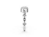 White gold Cushion Milgrain Marquise Diamond Twist Band Ring_40