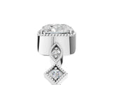 White gold Cushion Milgrain Marquise Diamond Twist Band Ring_43