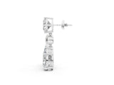 White gold Cushion, Round and Pear Diamond Three-Stone Drop Earrings_1