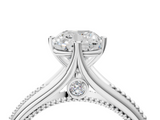 White gold Cushion Solitaire Beaded Band Six-Prong Setting_4