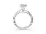 White gold Cushion Solitaire Beaded Band Six-Prong Setting_7