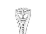 White gold Cushion Solitaire Beaded Band Six-Prong Setting_9