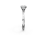 White gold Cushion Solitaire Beaded Band with Four-Prong Setting_71
