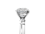 White gold Cushion Solitaire Beaded Band with Four-Prong Setting_74