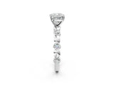White gold Cushion Solitaire Bezel-Set Diamond Ring with Beaded Band and Four-Prong Setting_53