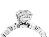 White gold Cushion Solitaire Bezel-Set Diamond Ring with Beaded Band and Four-Prong Setting_55