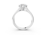 White gold Cushion Solitaire Bezel-Set Diamond Ring with Channel-Set Band_59