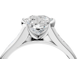 White gold Cushion Solitaire Bezel-Set Diamond Ring with Channel-Set Band_60