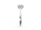White gold Cushion Solitaire Cathedral Diamond Ring with Six-Prong Setting_27