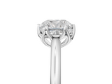 White gold Cushion Solitaire Cathedral Diamond Ring with Six-Prong Setting_28
