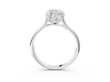 White gold Cushion Solitaire Cathedral Diamond Ring with Six-Prong Setting_28
