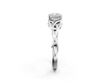 White gold Cushion Solitaire Celtic Knot Engagement Ring with Four-Prong Setting_106