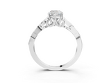 White gold Cushion Solitaire Celtic Knot Engagement Ring with Four-Prong Setting_107
