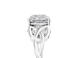 White gold Cushion Solitaire Celtic Knot Engagement Ring with Four-Prong Setting_109