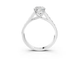 White gold Cushion Solitaire Channel-Set Diamond Engagement Ring with Four-Prong Setting_53