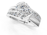 White gold Cushion Solitaire Channel-Set Split Shank Ring with Tension Prong Setting_16