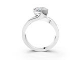 White gold Cushion Solitaire Channel-Set Split Shank Ring with Tension Prong Setting_18