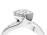 White gold Cushion Solitaire Channel-Set Split Shank Ring with Tension Prong Setting_22