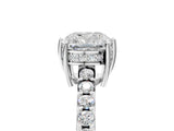 White gold Cushion Solitaire Diamond Engagement Ring with Pavé Band and Six-Prong Setting_61