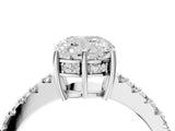 White gold Cushion Solitaire Diamond Engagement Ring with Pavé Band and Six-Prong Setting_63