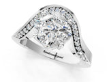 White gold Cushion Solitaire Diamond Engagement Ring with Pave Band and Four-Prong Setting_27