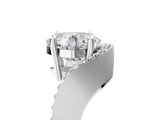 White gold Cushion Solitaire Diamond Engagement Ring with Pave Band and Four-Prong Setting_31