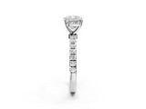 White gold Cushion Solitaire Diamond Pavé Band with Four-Prong Setting_81