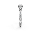 White gold Cushion Solitaire Diamond Pavé Band with Four-Prong Setting_82
