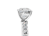 White gold Cushion Solitaire Diamond Pavé Band with Four-Prong Setting_85