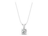 White gold Cushion Solitaire Diamond Prong Pendant_19