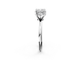 White gold Cushion Solitaire Diamond Ring with 4-Prong Setting on a Classic Band_5