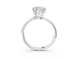 White gold Cushion Solitaire Diamond Ring with 4-Prong Setting on a Classic Band_6