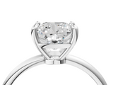 White gold Cushion Solitaire Diamond Ring with 4-Prong Setting on a Classic Band_7