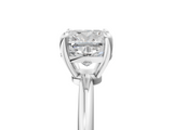 White gold Cushion Solitaire Diamond Ring with 4-Prong Setting on a Classic Band_8