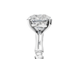 White gold Cushion Solitaire Diamond Ring with Bamboo Band and Four-Prong Setting_80