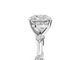 White gold Cushion Solitaire Diamond Ring with Bezel Set Side Stones and Prong Setting_29