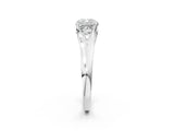White gold Cushion Solitaire Diamond Ring with Cathedral Band and Four-Prong Setting_68