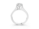 White gold Cushion Solitaire Diamond Ring with Cathedral Band and Four-Prong Setting_68