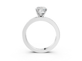 White gold Cushion Solitaire Diamond Ring with Channel-Set Baguette Band and Four-Prong Setting_110