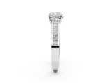 White gold Cushion Solitaire Diamond Ring with Channel-Set Band and Four-Prong Setting_26