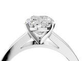 White gold Cushion Solitaire Diamond Ring with Channel-Set Band and Four-Prong Setting_28