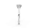 White gold Cushion Solitaire Diamond Ring with Four-Prong Setting and Classic Band_25